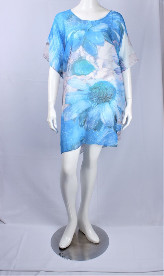 Alice & Lily natural viscose caftan sunflower blue STYLE : AL/4003 image 0